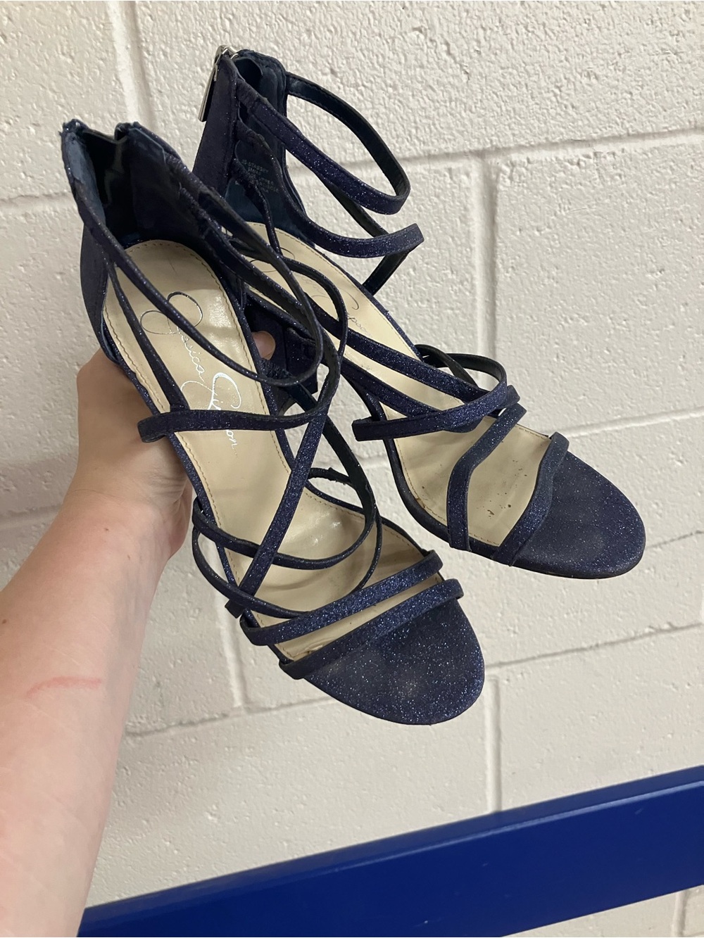 Jessica Simpson Navy Glitter Heels